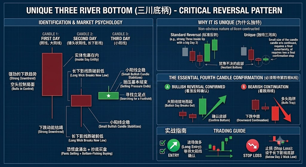 独特三河床 Unique Three River Bottom candlestick pattern 独特三河床 Unique Three River Bottom candlestick pattern
